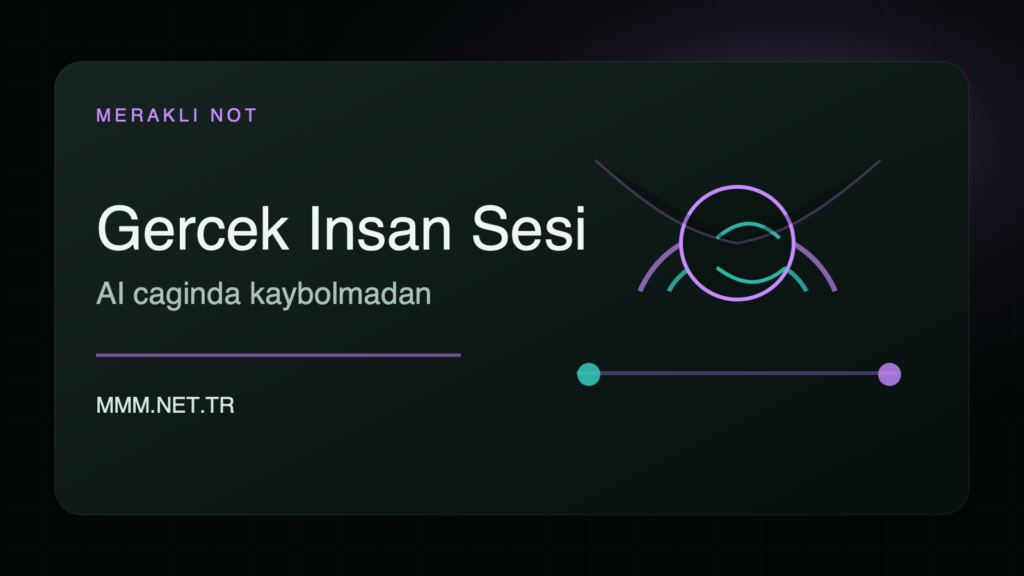 AI çağında gerçek insan sesini korumayı anlatan koyu modern kapak görseli